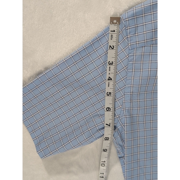 ❤️ Nautica Classic Fit Short Sleeve Blue Grid Check Shirt Men XS 100% Cotton - Picture 9 of 13